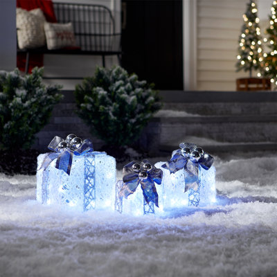 Collection de boîtes-cadeaux avec lumières DEL blanches