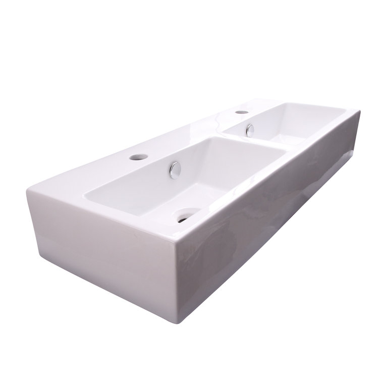 Barclay Winfield 12.87'' White Vitreous China Rectangular Bathroom Sink with Overflow