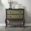 Commode décorative rétro en bois patiné vert