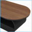 Table basse ovale en métal noir pour le salon - rangement compact, pieds réglables et amp; Assemblage facile-1092881729