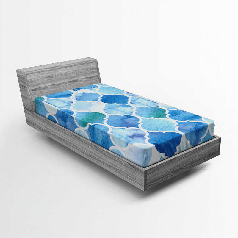 Microfiber Geometric Fitted Sheet, Twin XL Fitted Sheet