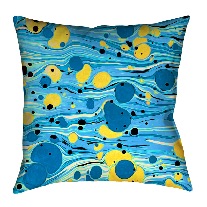 Housse de coussin Katelyn Elizabeth, 14 po x 14 po, Polyester sergé, Bleu