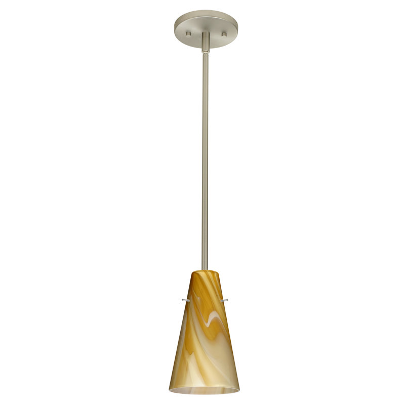 Luminaire suspendu 1 lumière à cône simple Canyon Creek, Bleu cobalt mat, Nickel satiné, DEL