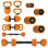 Ensemble de gymnastique à la maison réglable 4 en 1 - haltères de 88 lb, haltères, kettlebell et support à pousser - équipement d'entraînement pour tout le corps