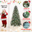 Sapin de Noël de 2,74 m (9 pi) avec 3750 branches, baies rouges et pommes de pin, en PE+PVC saupoudré de neige-696085236