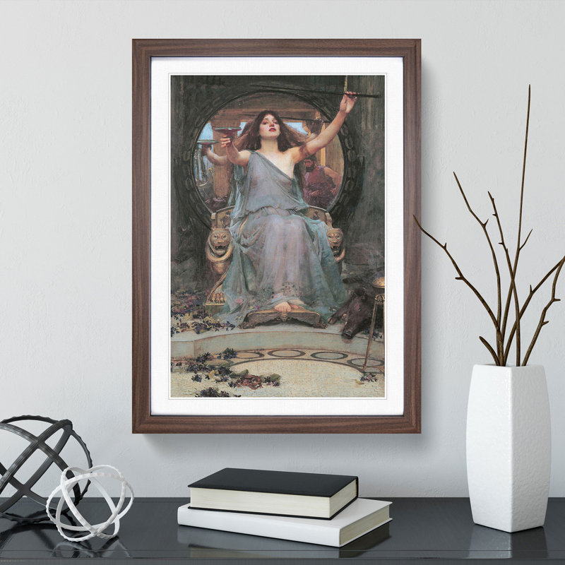 Circe Offering the Cup to Odysseus by John William Waterhouse - Picture Frame Painting, Walnut Framed