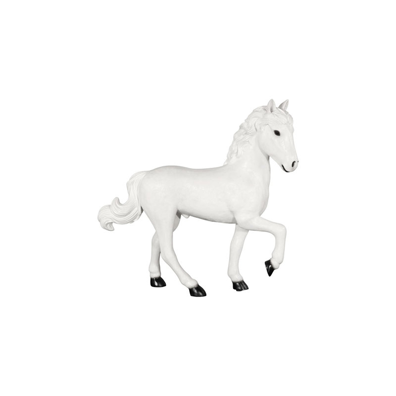 Sculpture de poney, marche, manteau de gel