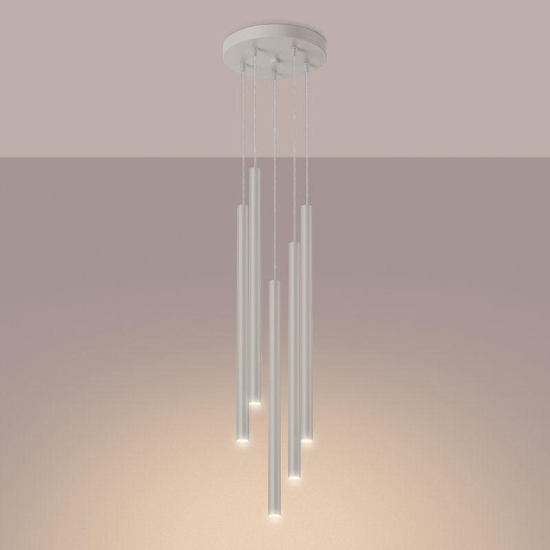 Berthile - Light Pendant, 14cm W x 27cm D, Beige, 5 Lights