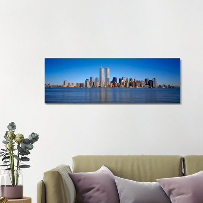 Skyscrapers At The Waterfront, World Trade Center, Lower Manhattan, Manhattan - Wrapped Canvas Panoramic Print