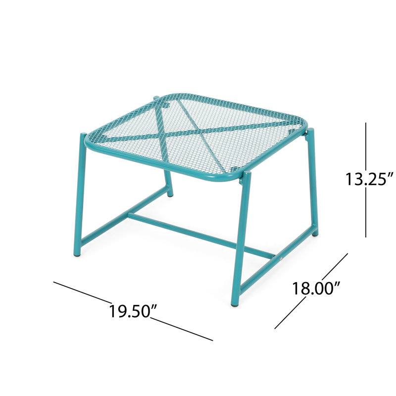 Table d'appoint extérieure sarcelle H 13,02 po - Design moderne en maille