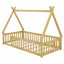 Tent-Shaped Teepee Bed With Safety Rails-731466962
