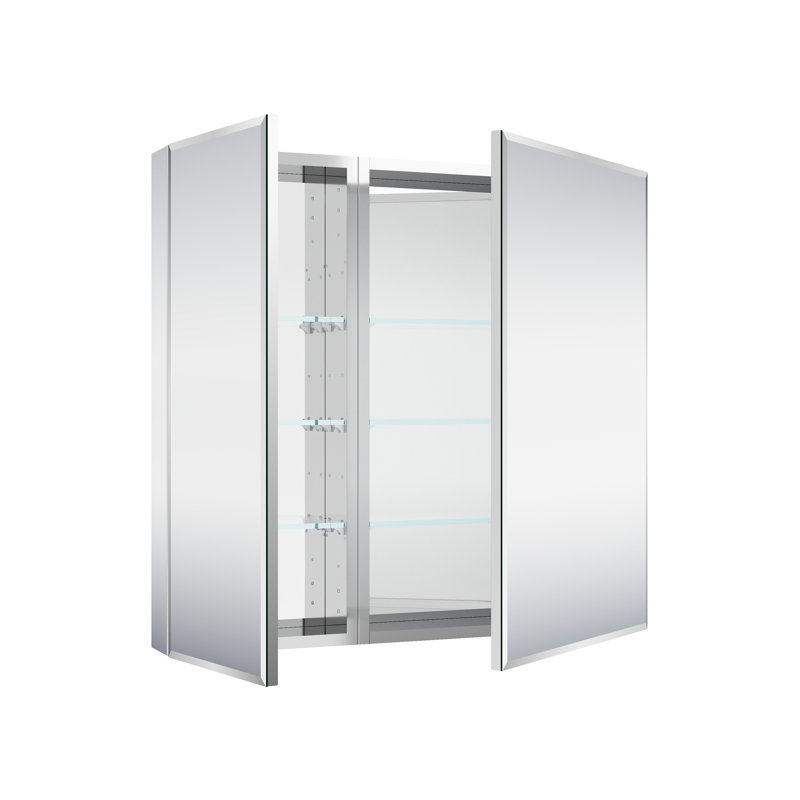 Armoire à pharmacie biseautée à miroir pour salle de bain 32 "x 30" avec tablettes réglables en verre, 1230L-2030R