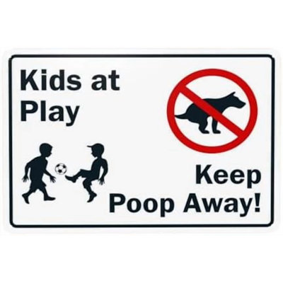 Keep Poop Away Warning Sign, No Dog Poop Security Metal Signs for Home Busines Outdoor Indoor Road Yard Garage Street Wall Caution Decor 12 x 8 Inch