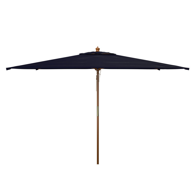 Parasol de marché rectangulaire en bois 6,5 pi x 10 pi Aklin, Marine