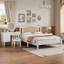 3 Pieces Bedroom Set With Wooden Bed Frame, 1 Vintage  Nightstand And 1 Makeup Vanity Set With Stool-961977447-961977434