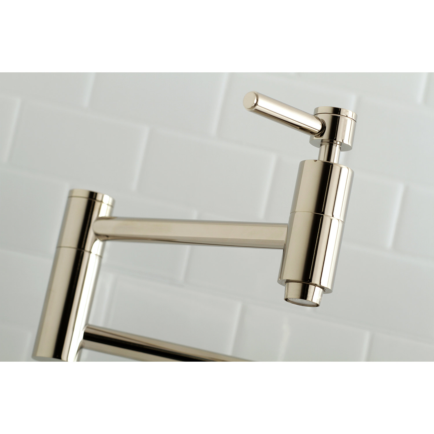 Kingston Brass Concord Two-Handle 1-Hole Wall Mount Pot Filler Faucet, Polished Nickel