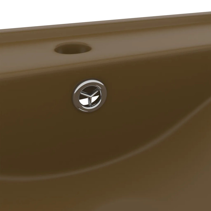 vidaXL Luxury Basin with Faucet Hole Matt 23.6x18.1" Ceramic, Cream