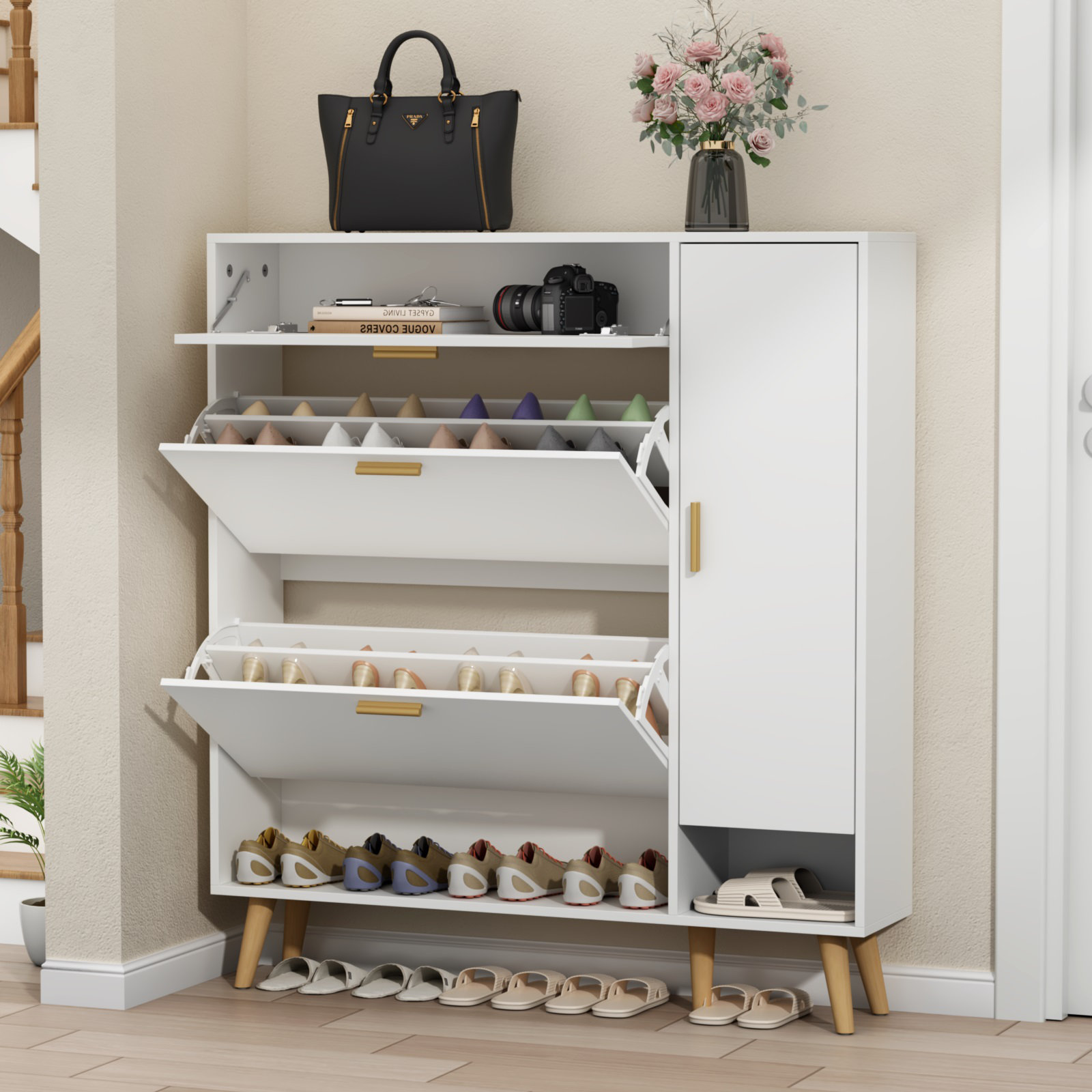 Latitude Run® Boules 20 Pair Shoe Storage Cabinet & Reviews | Wayfair