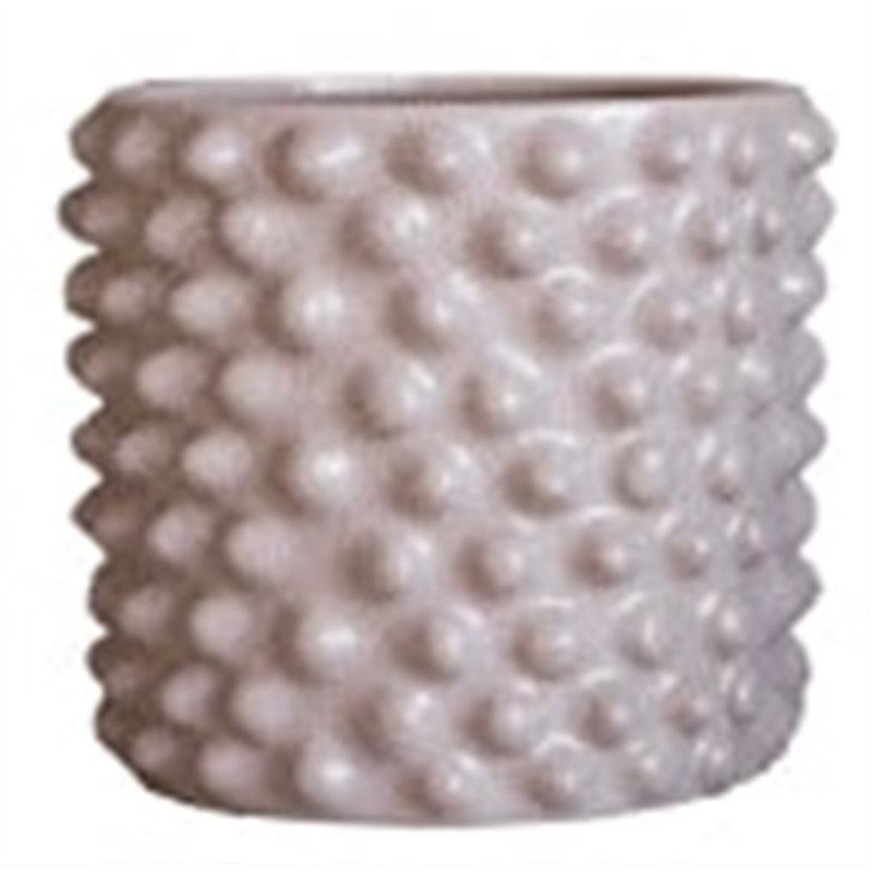 Pot à fleur en céramique Kim, Blanc cassé, H 7,25 po x l 8,5 po x P 8,5 po