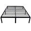 Lit plateforme noir en acier noir, robuste et moderne, peut supporter 2 000 livres, 75 po de profondeur-2132082757