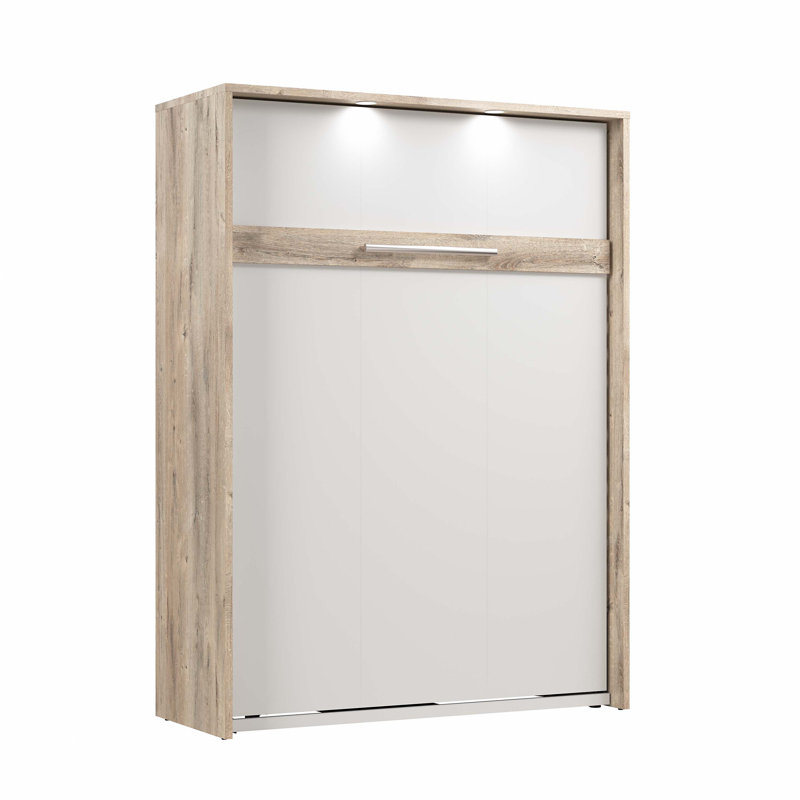 Osterman Murphy Bed, Rustic Brown & White, Full