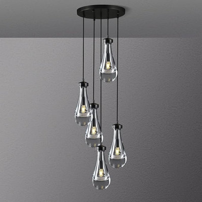 Luminaire suspendu grappe 5 lumières