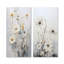 Fleurs blanches blanches, fantaisie florale - ensemble de 2 impressions murales en métal fleurs sauvages-1877180161
