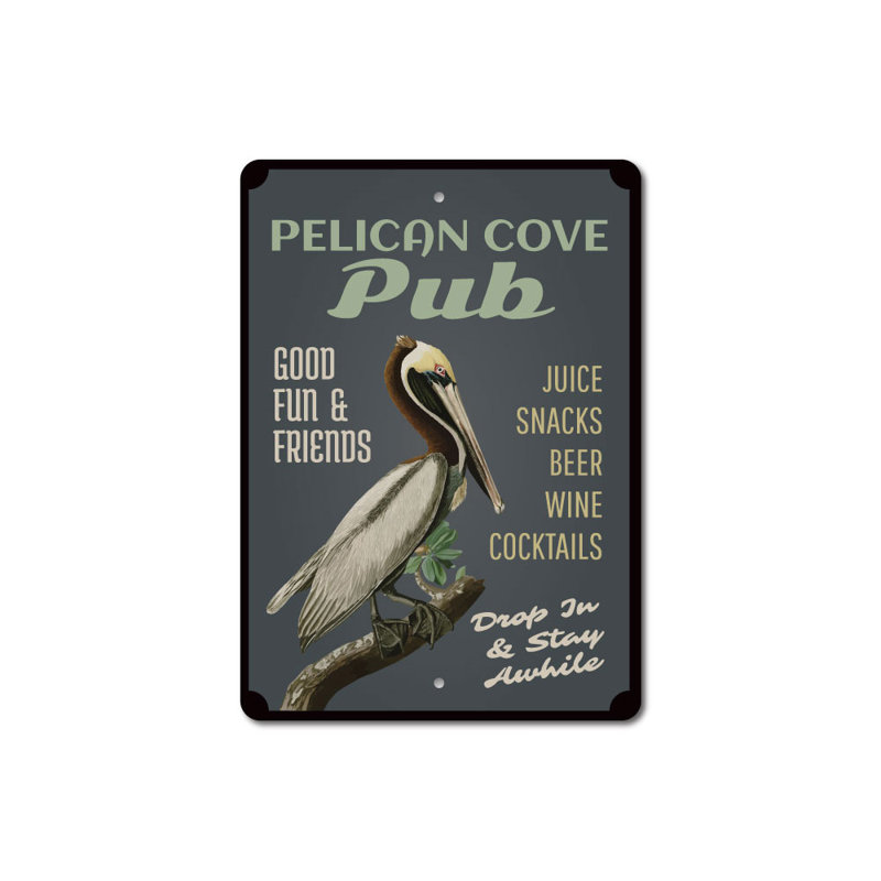 Plaque Pelican, H 18 po x l 12 po x P 0,06 po