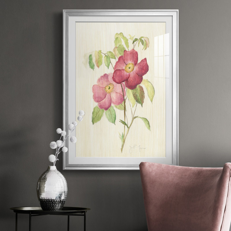 Dusty Rose II - peinture encadrée, Argent, H 30,5 po x l 42,5 po x P 1,5 po