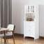 Buffet élégant avec huche, armoire de rangement de cuisine avec porte encadrée en verre et espace pour micro-ondes HOMcom