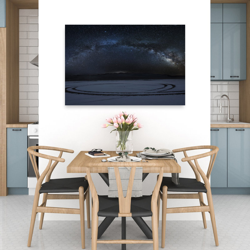 «Starry Desert Tracks Ethereal Peaceful Serene Landscape Nature», reproduction d'art murale, H 32 po x l 48 po