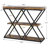 3-Tier Entryway Table with X-Shaped Metal Frame Hallway Table with Storage, Narrow Foyer Furniture Behind Sofa for Living Room, Brown-1389172280-1389172286-1389172285