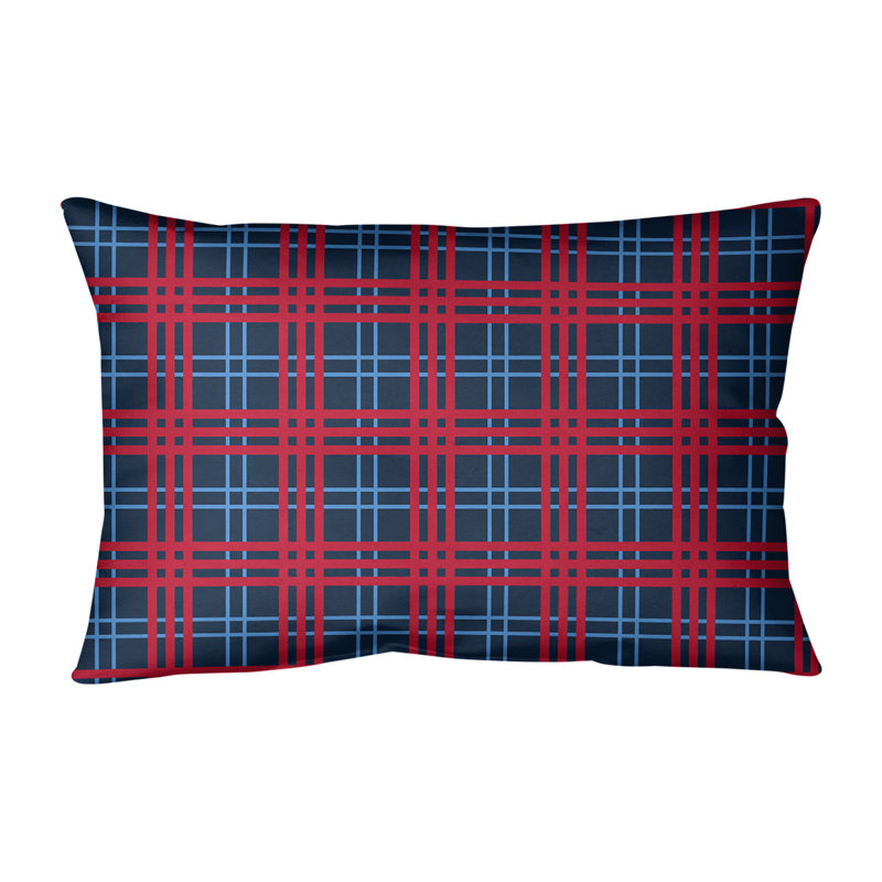 Housse de coussin Luxury Tennessee, Bleu marine / bleu / rouge, Cuir / Suède
