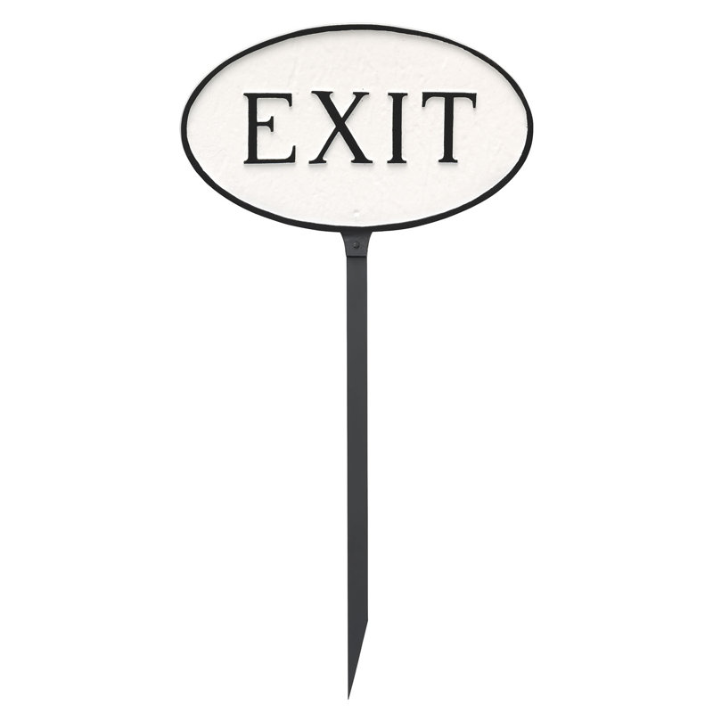 Weather Resistant Metal Garden Sign, White/Black