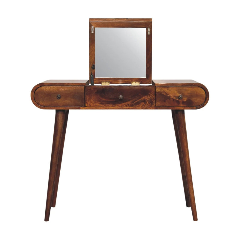 Gustavus Dressing Table with Mirror, Brown
