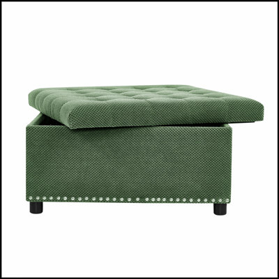 Repose-pieds capitonné classique avec garniture cloutée, parfait pour les petits espaces et la décoration intérieure