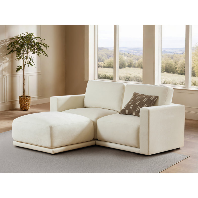 Libbna Italian Design 81.9'' W Linen Upholstered Sectional, 35.8" H x 81.9" W x 67.3" D