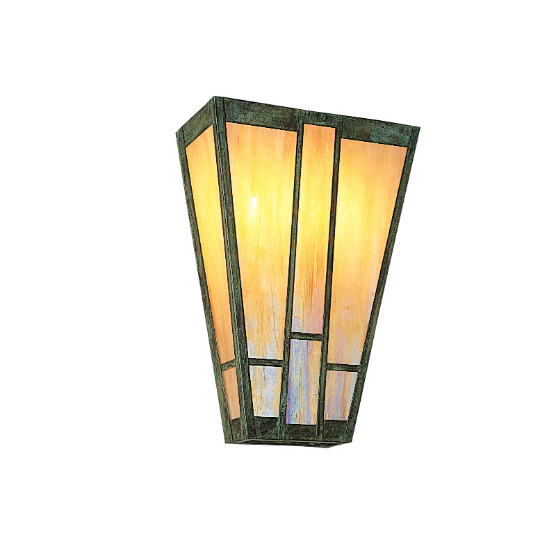 Asheville 1 - Light Flush Mounted Sconce, Clear Seedy, Mission Brown, 17" H x 12" W x 6" D