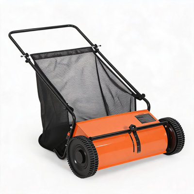 21‑Inch Push Lawn Sweeper, Leaf and Grass Collector with 6 Cu.Ft. Tear‑Resistant Hopper Bag, Heavy‑Duty Yard Debris Cleaning Tool for Outdoor Yard Maintenance