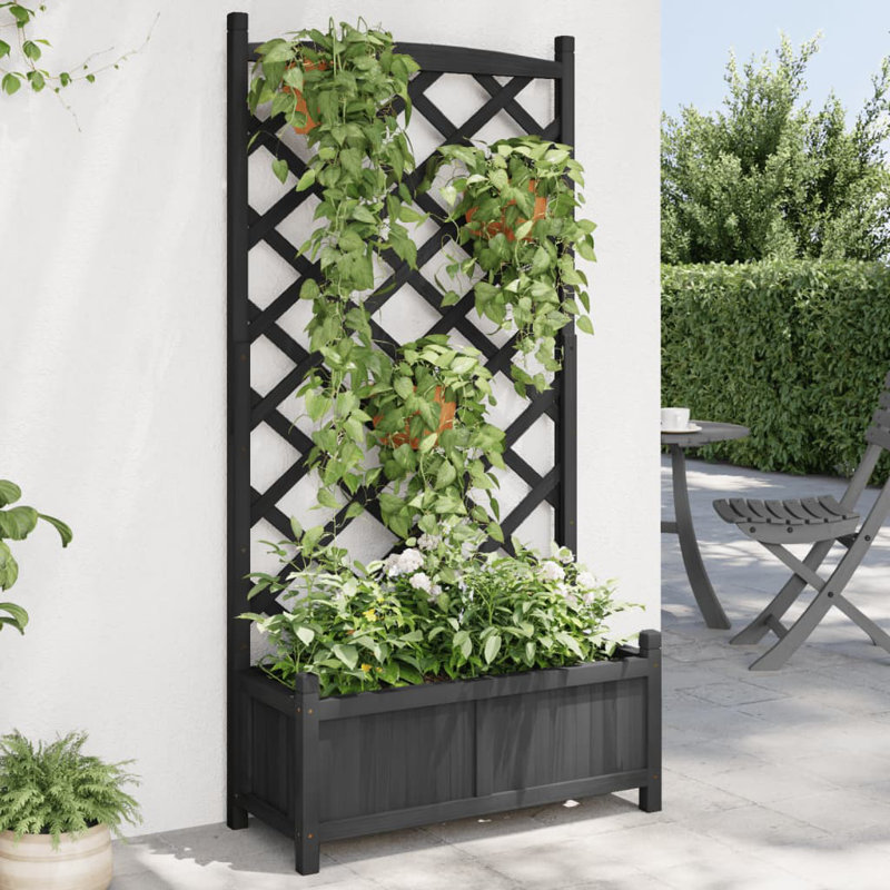 Lonne Planter Box, 150cm H x 75cm W x 35cm D, Black