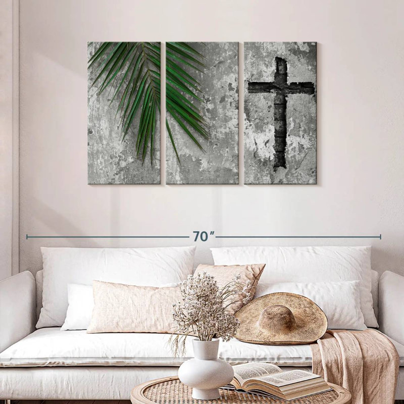 Adella Grunge Cross, 28" H x 45" W