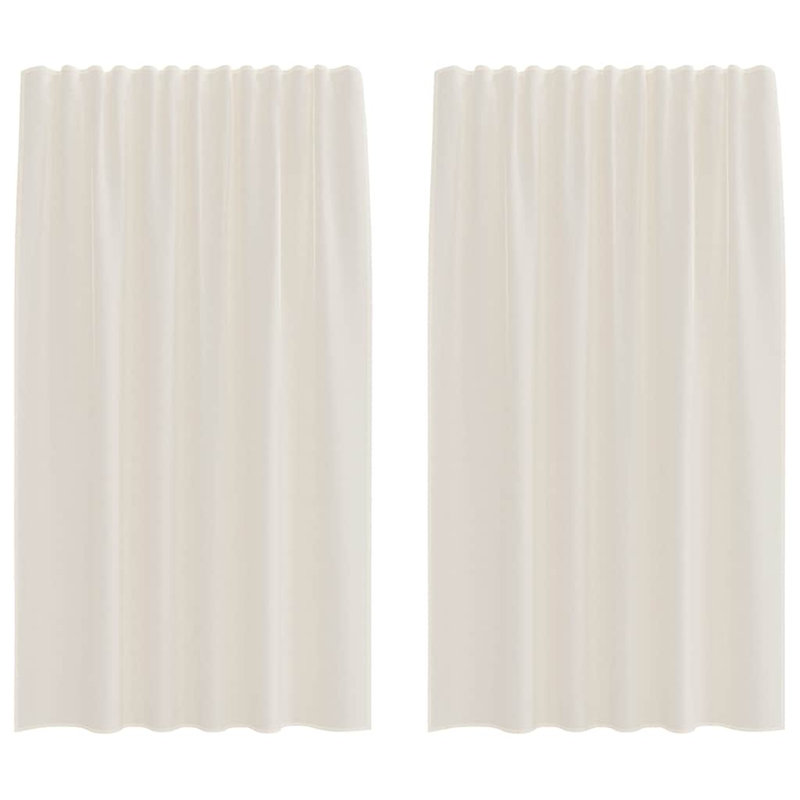 Semi Sheer Curtain Pair, 140cm Width x 175cm Drop, Cream