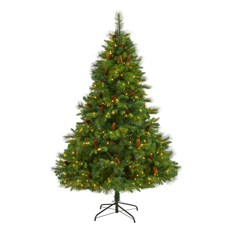 Lighted Artificial Pine Christmas Tree, 6' H
