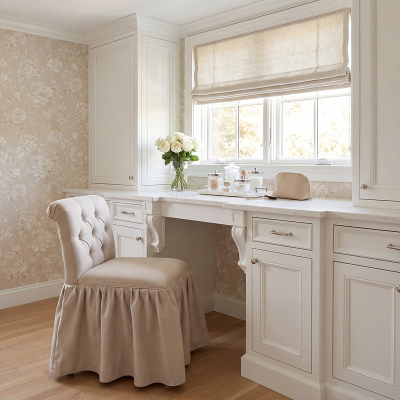 Vanity Tufted Side Chair, Taupe