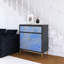 2 Doors, 1 Drawer Bathroom Cabinet In Black + Blue Lacquer - Adjustable Shelf, Material Storage With Shelf Thought