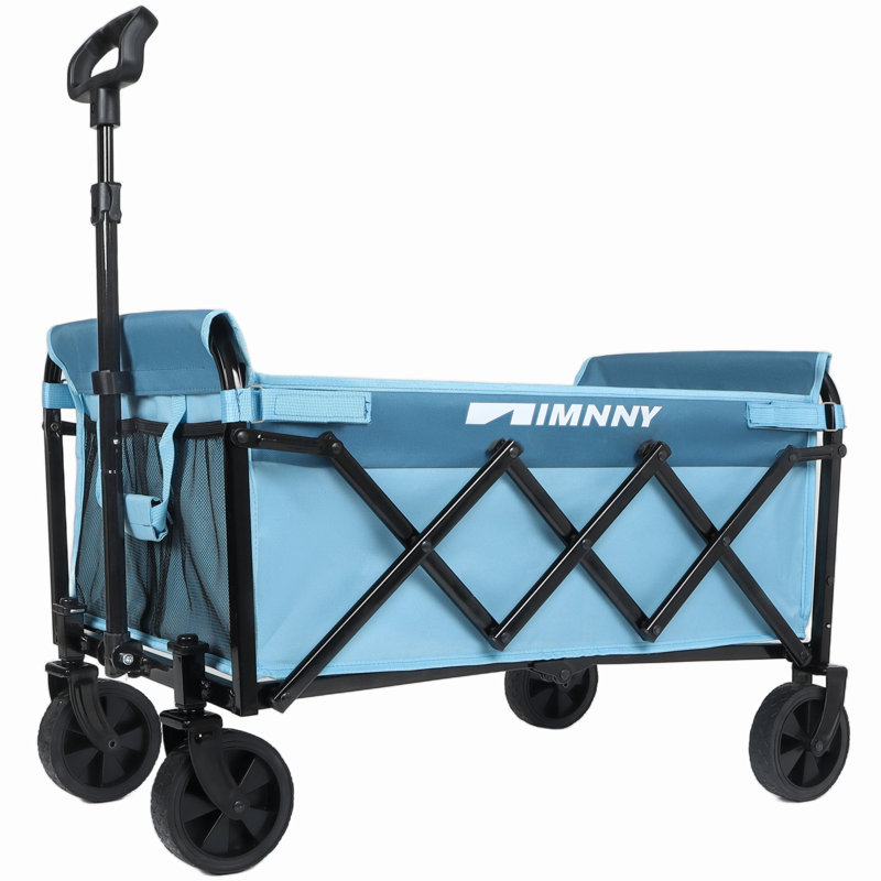 Chariot utilitaire pliable léger - capacité de 360 lb avec roues pivotantes à 360 °, poignée à rebond automatique réglable et porte-gobelets pour le camping, l'épicerie, le jardin et les sports
