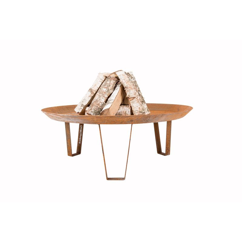 Round Steel Wood Burning Smokeless Fire Pit, 35cm H x 95cm W x 95cm D