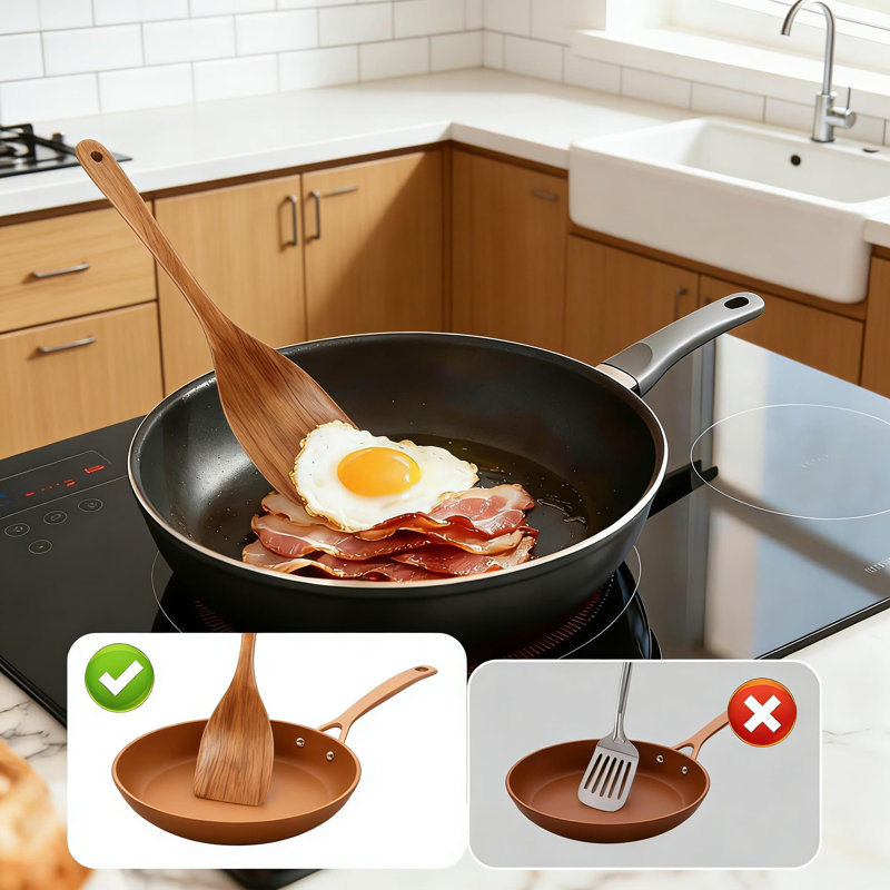 Ensemble d'ustensiles en bois de teck 7 pièces pour la cuisine, ustensiles de cuisine en bois naturel avec poignée longue durée, sans danger pour les ustensiles de cuisine antiadhésifs, comprenant une spatule, une cuillère à spaghetti, une cuillère fendue et plus encore