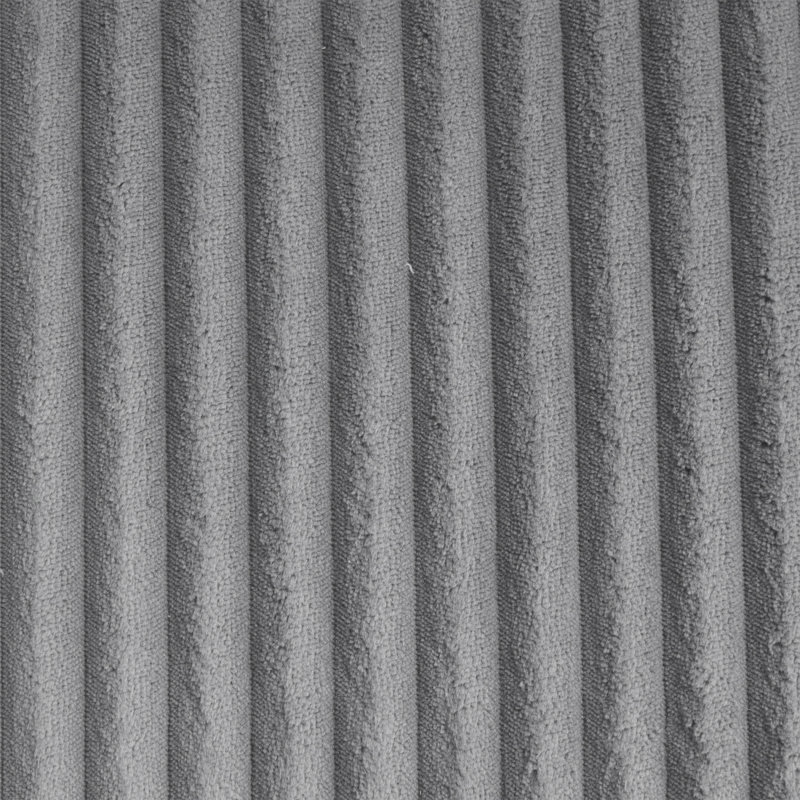 Gray Corduroy Sectional Sofa with Ottoman and Pillows