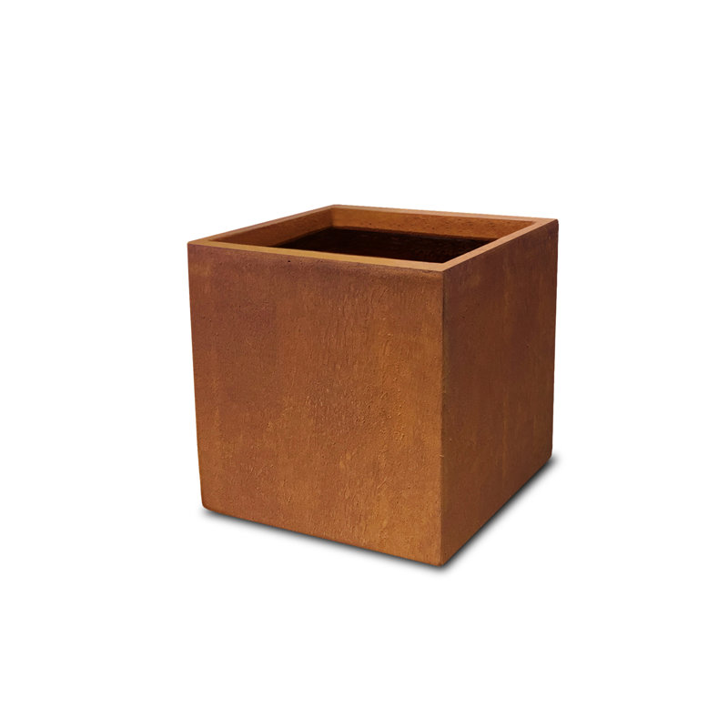 Wabbaseka Planter Box, 16" H x 16" W x 16" D, Faux Weathering Steel